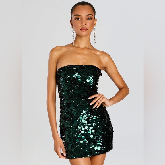 New NWT Retrofête Nolia Sequin Embellished Dress in Pine...